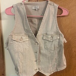 Love Tree Beige Denim Vest